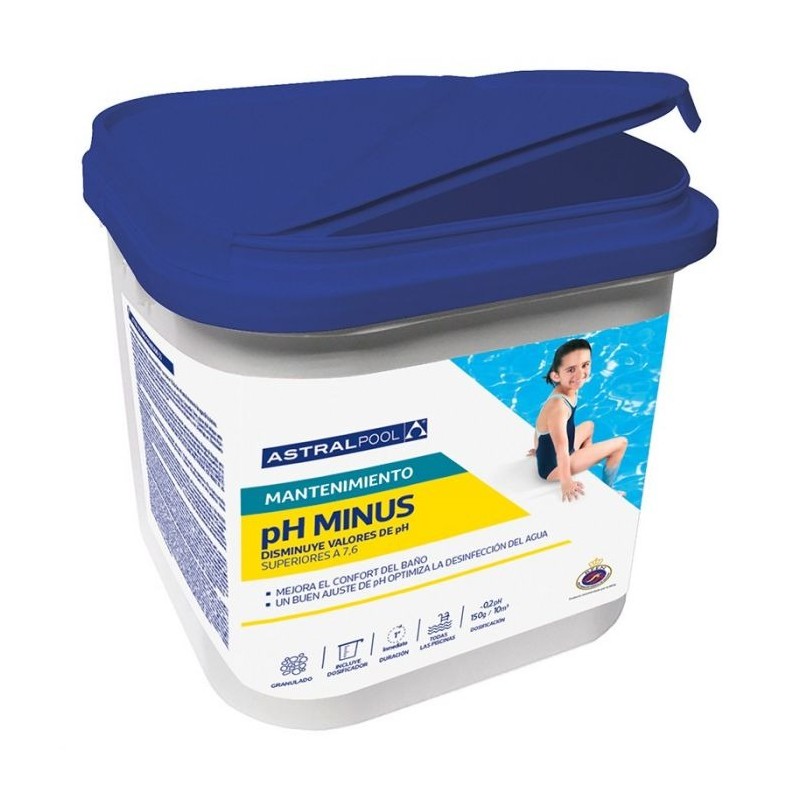Producto químico de la marca Atsralpool, ph minus.
